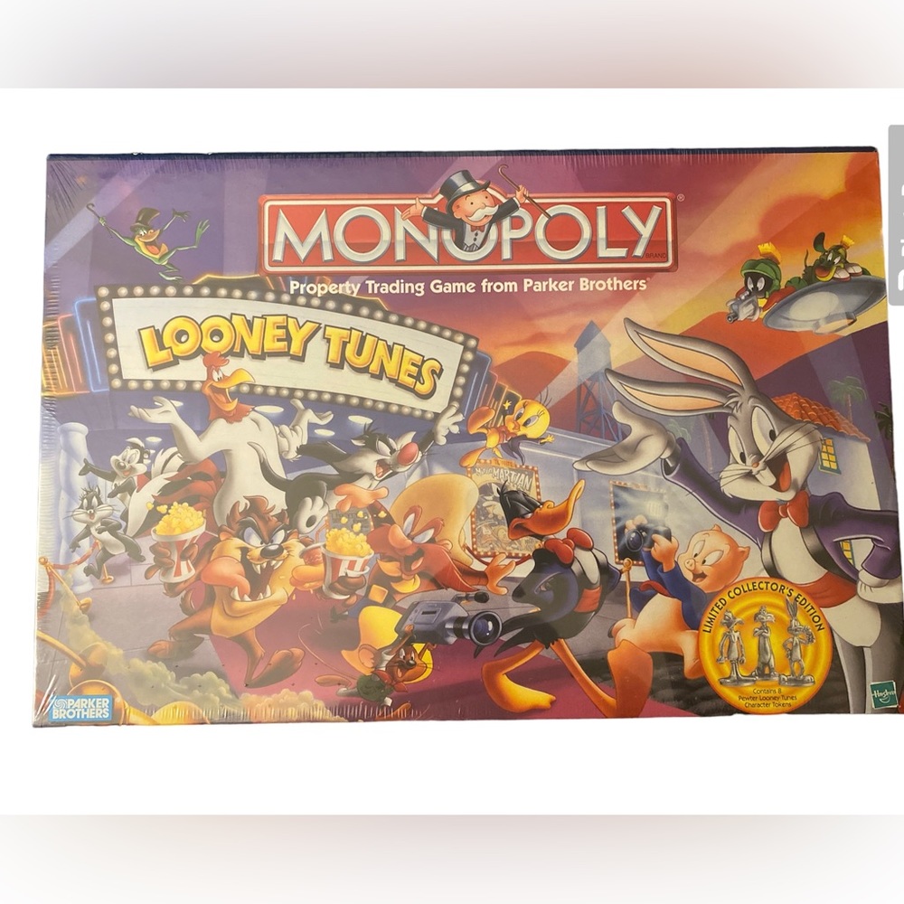 loo Ty Tunes 1999 Monopoly with Collectible Pewter Characters
